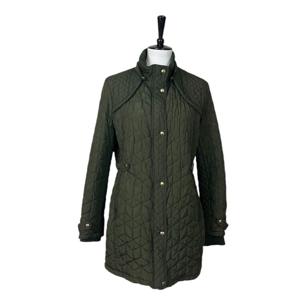Weatherproof Jacket Coat Quilted Zip Pockets Olive Army Green Women’s Size XL